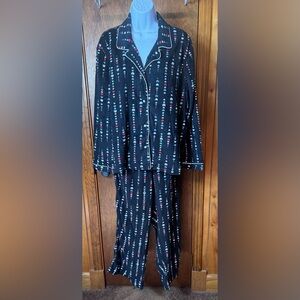 Women's Jasmine Rose Black and White Pajama‎ Set - XL